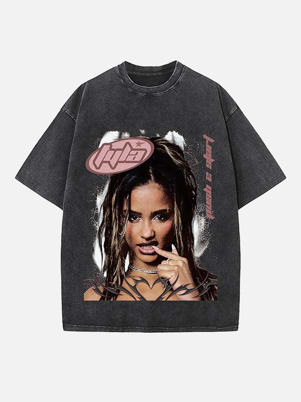Tyla Print Round Neck T-shirt
