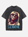 Lil Wayne Print Round Neck T-shirt