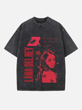 Lana Del Rey Print Round Neck T-shirt