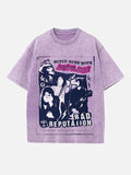 Joan Jett Print Round Neck T-shirt