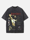 Joan Jett Print Round Neck T-shirt
