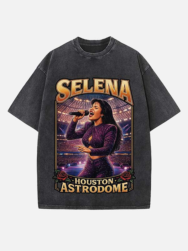 Selena Quintanilla Print Round Neck T-shirt