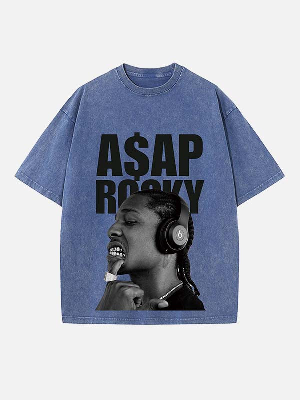 A$AP Rocky Print Round Neck T-shirt