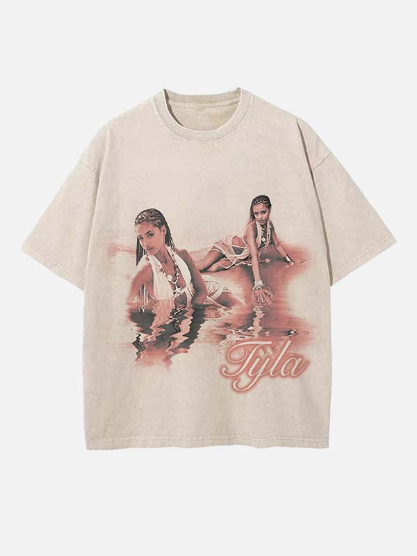 Tyla Print Round Neck T-shirt