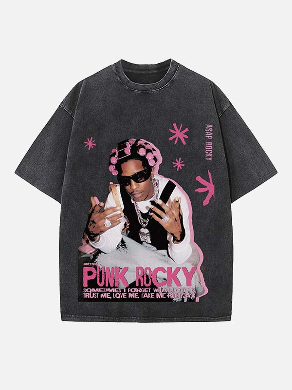 A$AP Rocky Print Round Neck T-shirt