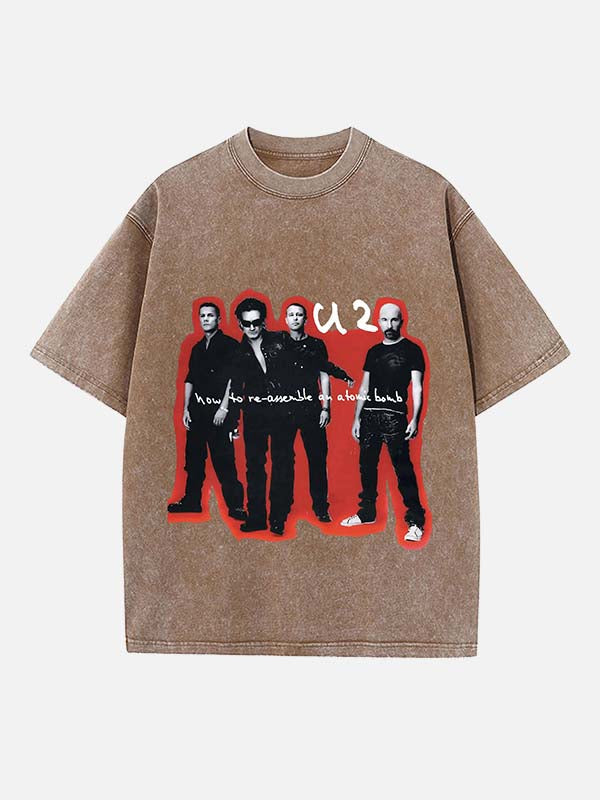 U2 Print Round Neck T-shirt