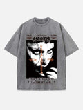 Lady Gaga Print Round Neck T-shirt