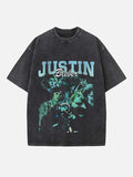 Justin Bieber Print Round Neck T-shirt
