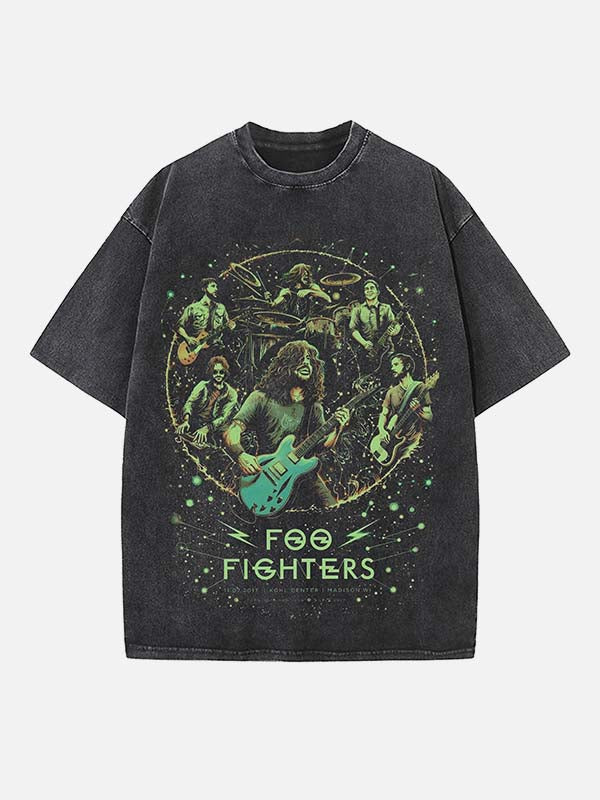 Foo Fighters Print Round Neck T-shirt