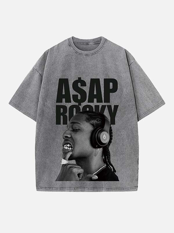 A$AP Rocky Print Round Neck T-shirt