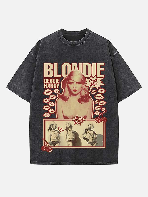 Blondie Print Round Neck T-shirt