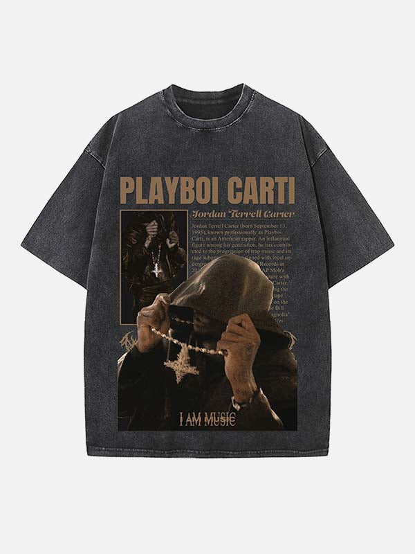 Playboi Carti Print Round Neck T-shirt
