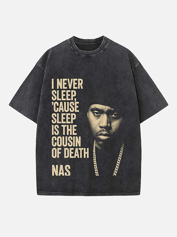 Nas Print Round Neck T-shirt