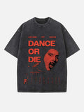 Lady Gaga Print Round Neck T-shirt