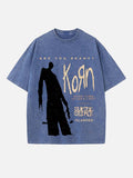 Korn Print Round Neck T-shirt