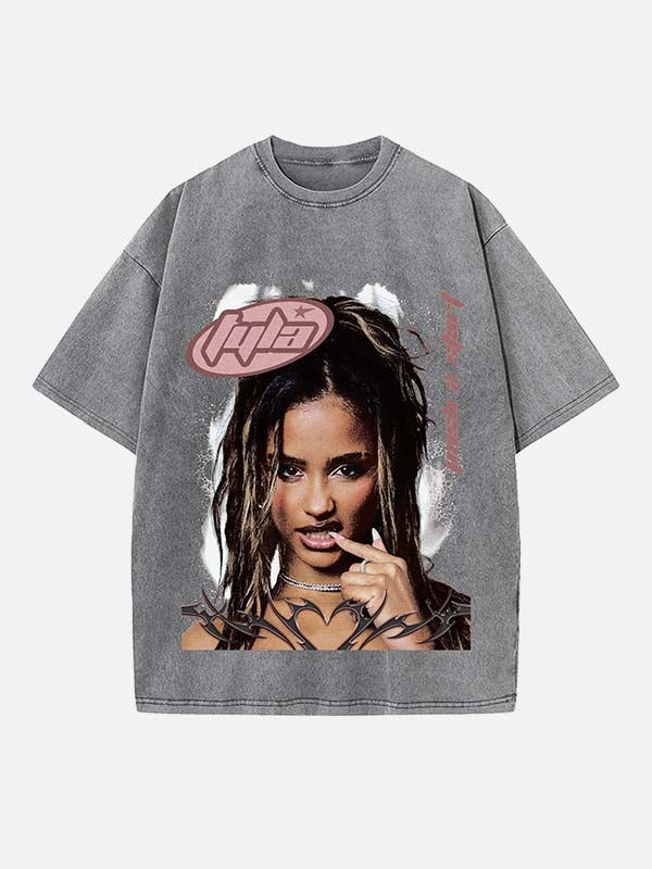 Tyla Print Round Neck T-shirt
