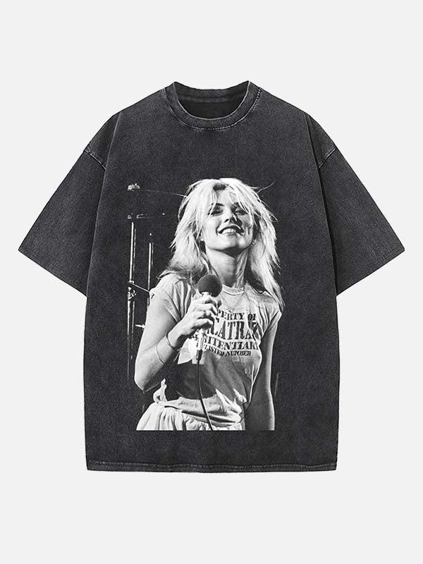 Blondie Print Round Neck T-shirt