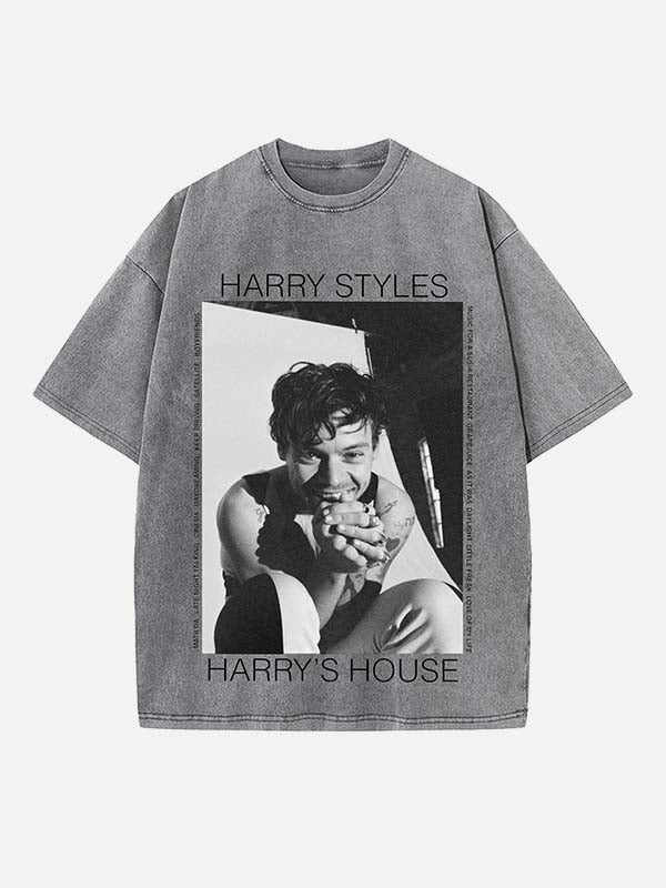 Harry Styles Print Round Neck T-shirt