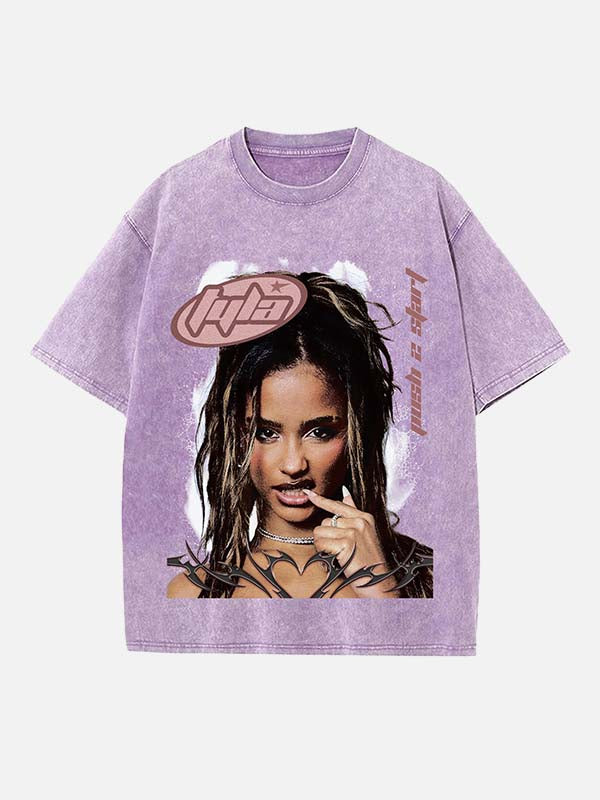 Tyla Print Round Neck T-shirt