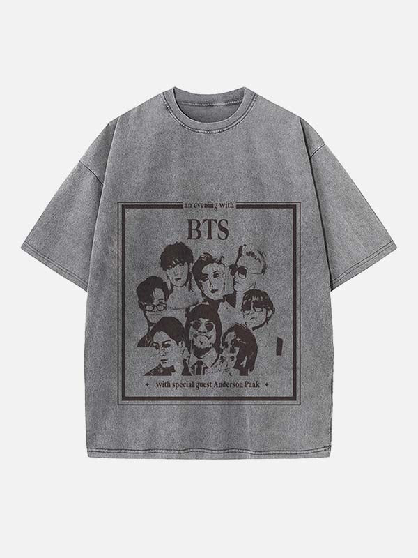 BTS Print Round Neck T-shirt