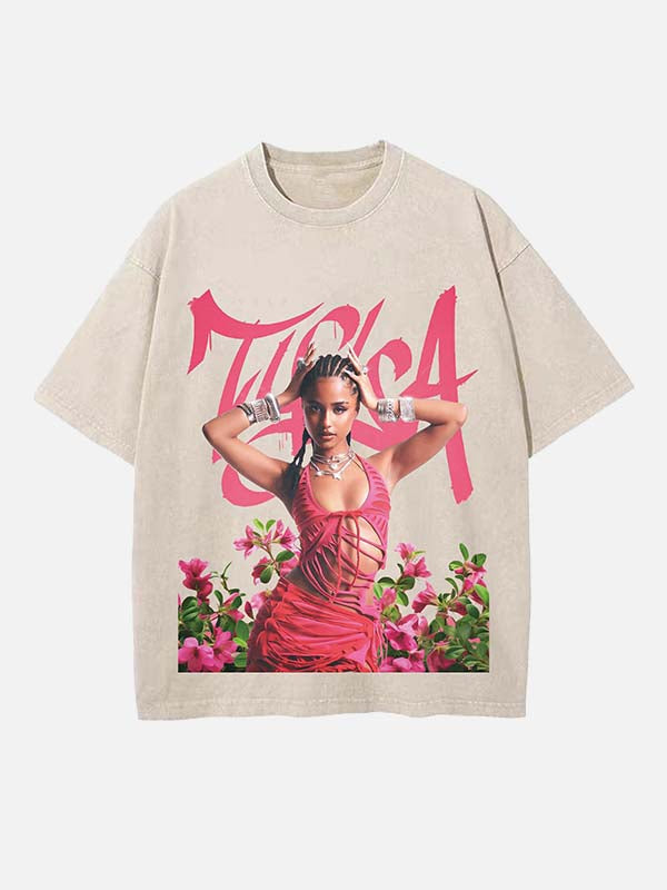 Tyla Print Round Neck T-shirt