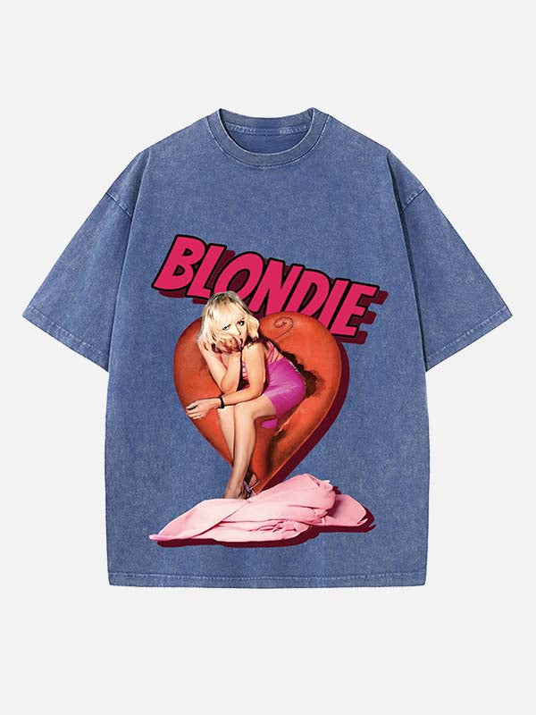 Blondie Print Round Neck T-shirt