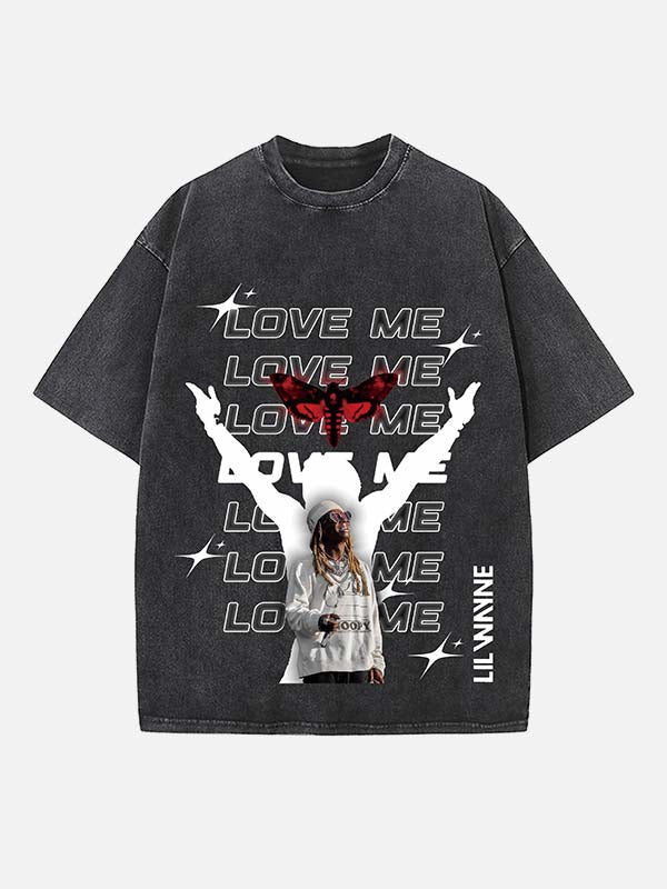 Lil Wayne Print Round Neck T-shirt