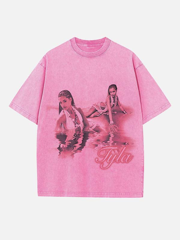 Tyla Print Round Neck T-shirt
