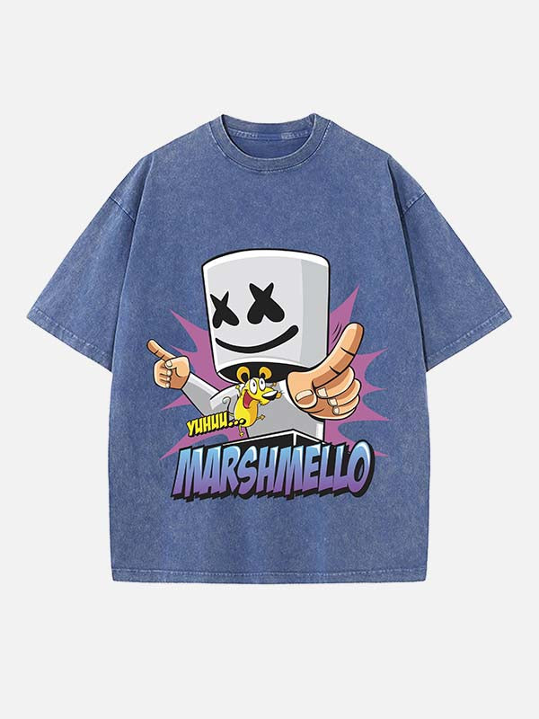 Marshmello Print Round Neck T-shirt