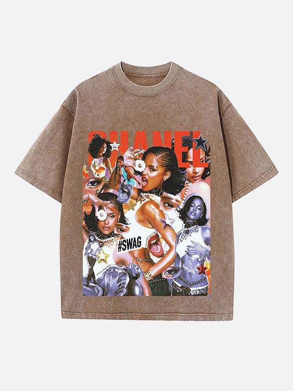 Tyla Print Round Neck T-shirt