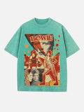 David Bowie Print Round Neck T-shirt