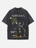 NIRVANA Print Round Neck T-shirt