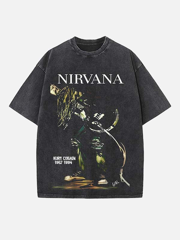 NIRVANA Print Round Neck T-shirt