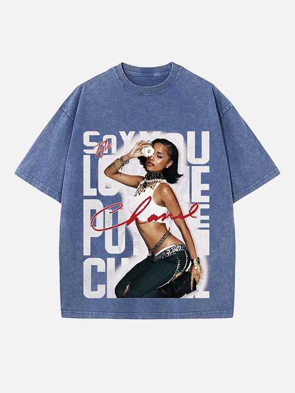 Tyla Print Round Neck T-shirt