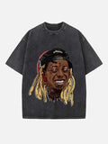 Lil Wayne Print Round Neck T-shirt