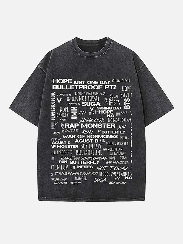 BTS Print Round Neck T-shirt