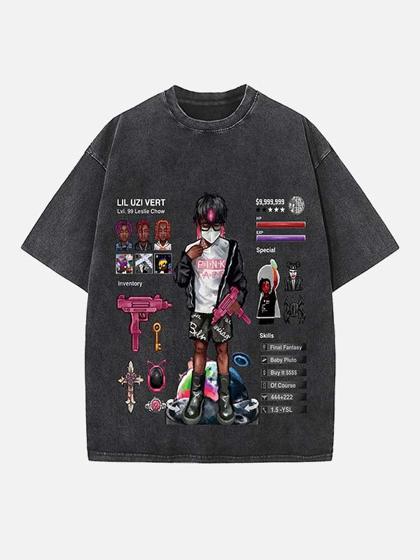 Lil Uzi Vert Print Round Neck T-shirt