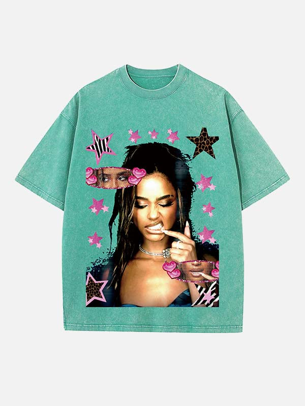 Tyla Print Round Neck T-shirt