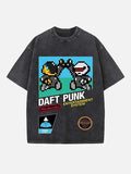 Daft Punk Print Round Neck T-shirt