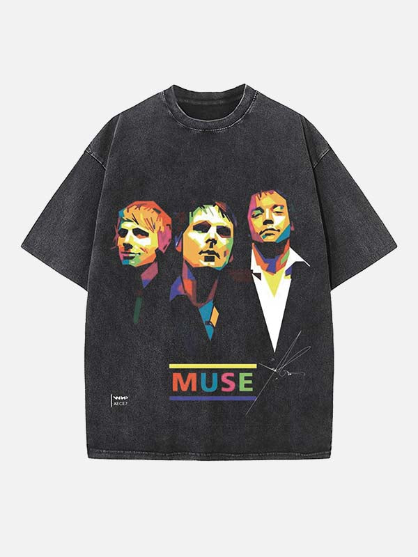 Muse Print Round Neck T-shirt