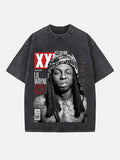 Lil Wayne Print Round Neck T-shirt