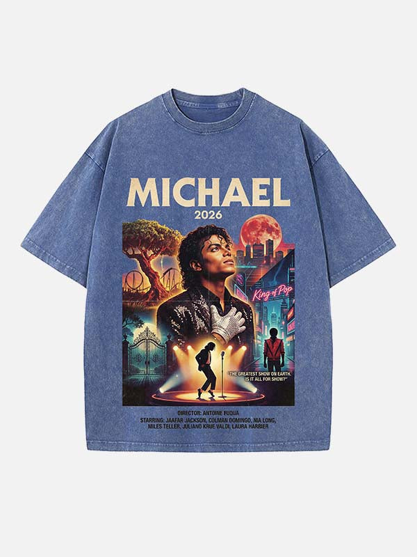 Michael Jackson Print Round Neck T-shirt