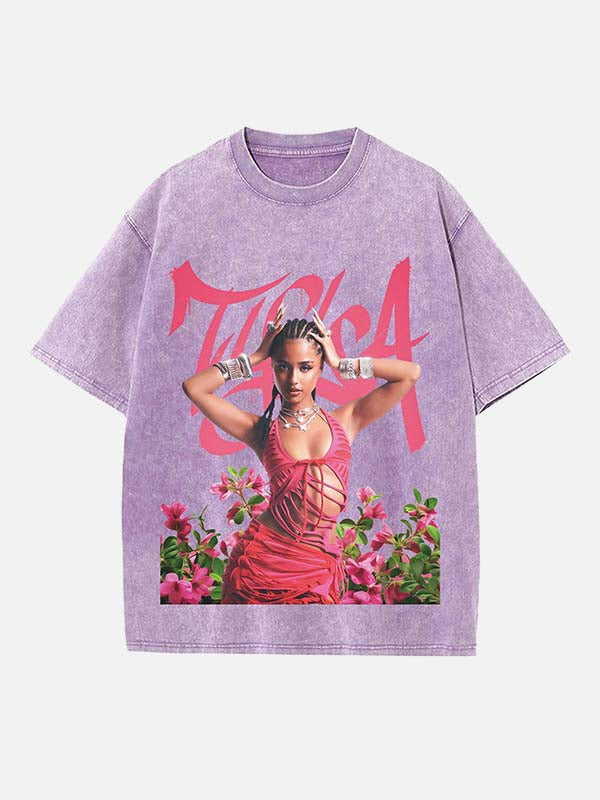 Tyla Print Round Neck T-shirt