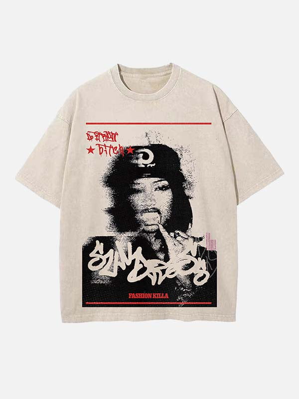 A$AP Rocky Print Round Neck T-shirt