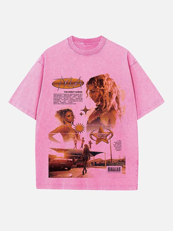 Tyla Print Round Neck T-shirt