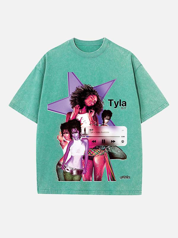 Tyla Print Round Neck T-shirt