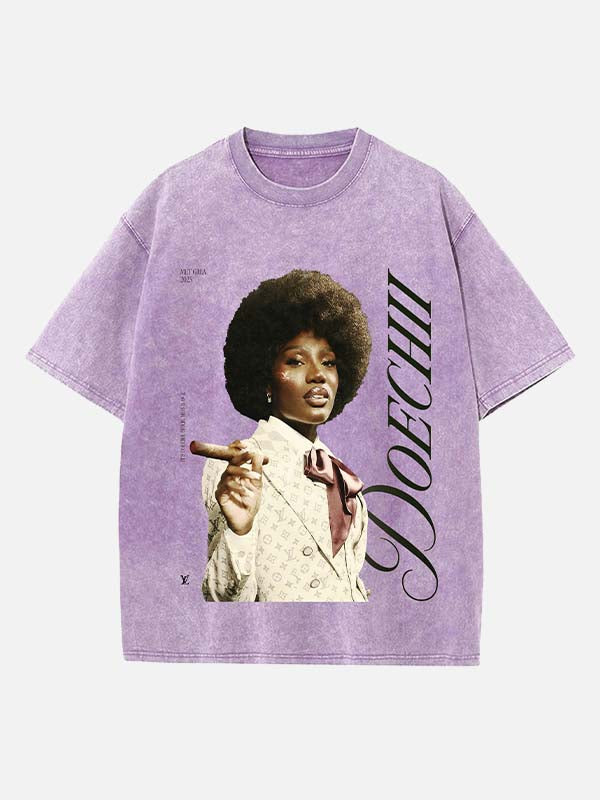 Doechii Print Round Neck T-shirt