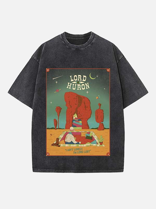Lord Huron Print Round Neck T-shirt