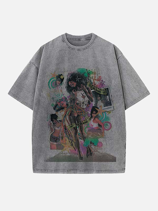 Tyla Print Round Neck T-shirt