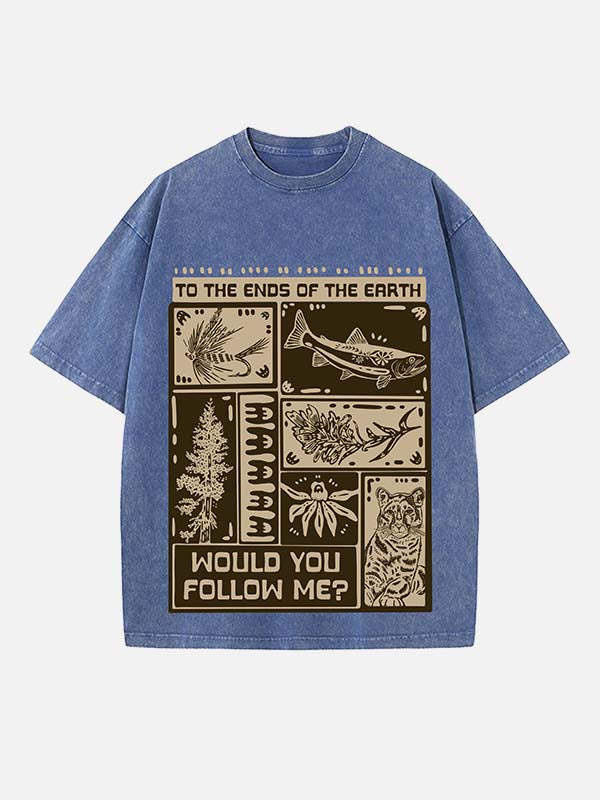 Lord Huron Print Round Neck T-shirt